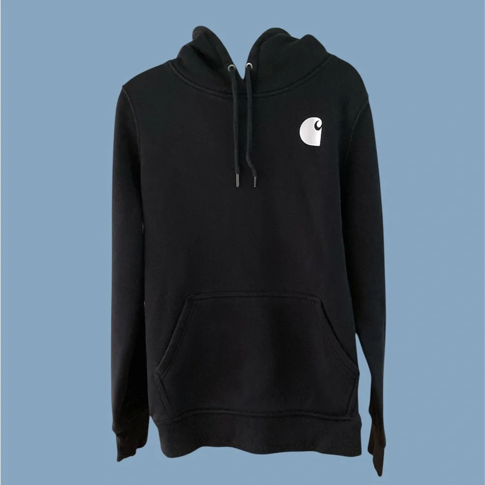 Carhartt Black Women's Relaxed Fit Logo Sleeve Graphic Hoodie Size (8-10) EUC - Picture 3 of 8
